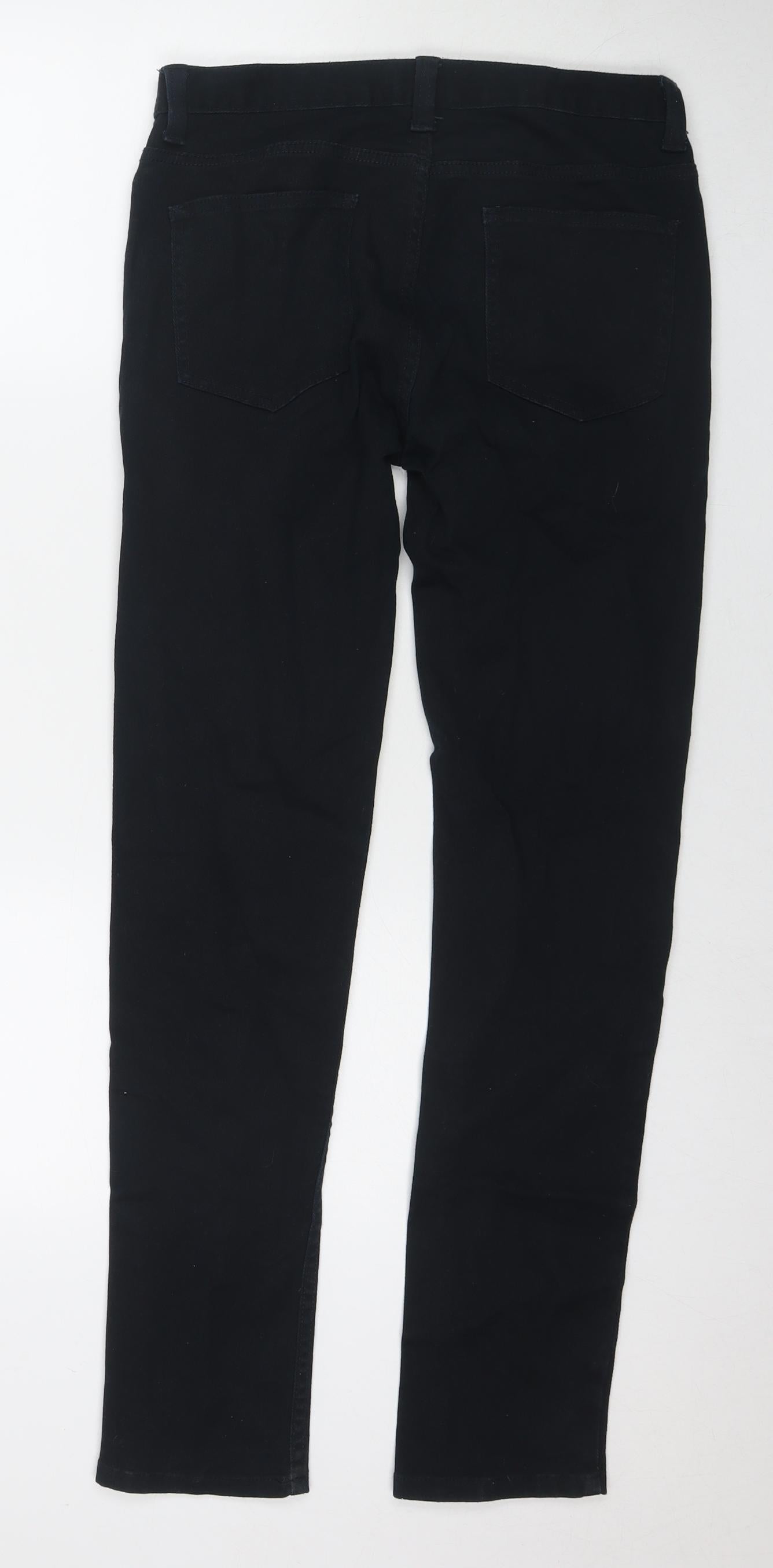 Denim & Co. Mens Black Cotton Straight Jeans Size 28 in L32 in Regular Zip