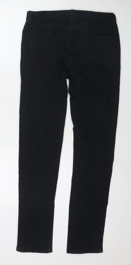 Denim & Co. Mens Black Cotton Straight Jeans Size 28 in L32 in Regular Zip