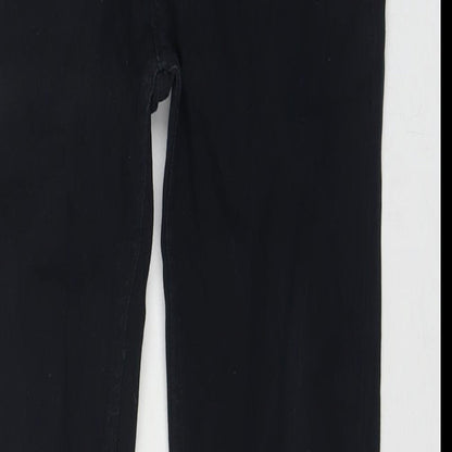 Denim & Co. Mens Black Cotton Straight Jeans Size 28 in L32 in Regular Zip
