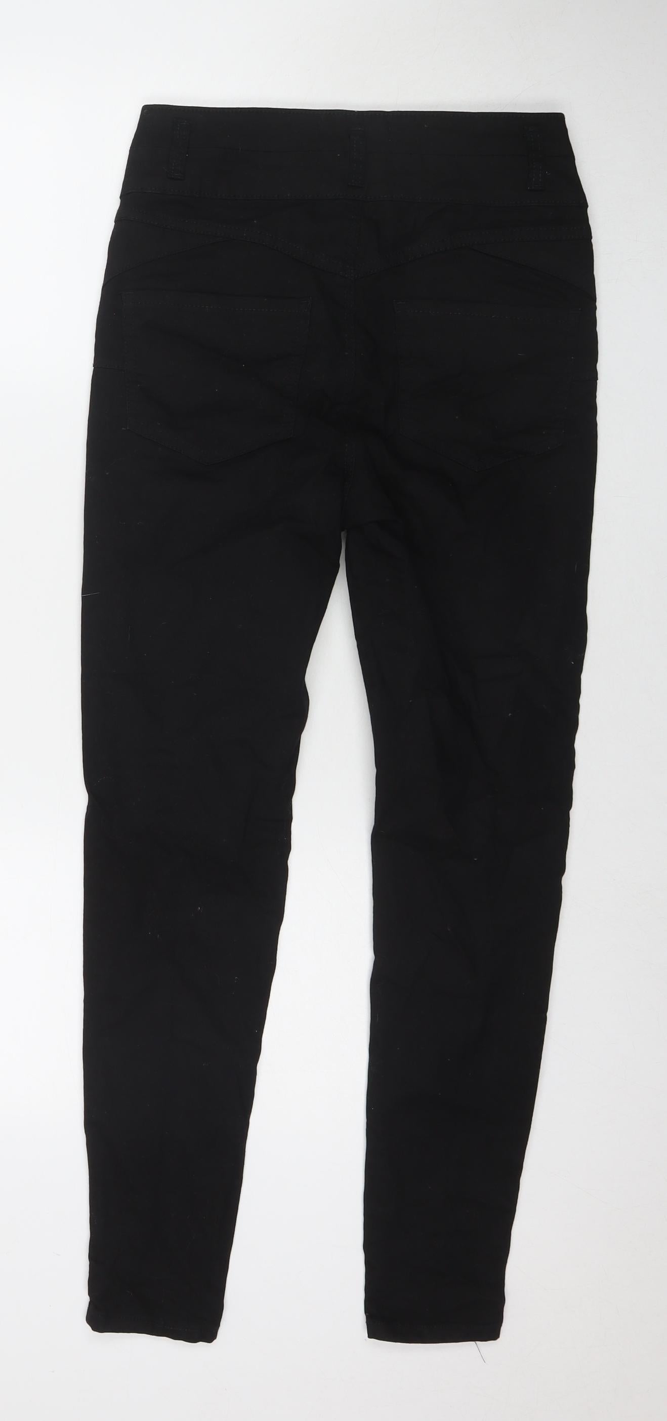 New Look Womens Black Cotton Skinny Jeans Size 10 L28 in Regular Zip