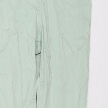 F&F Womens Green Cotton Straight Jeans Size 10 L26 in Regular Zip