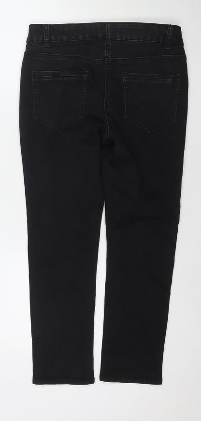 George Womens Black Cotton Skinny Jeans Size 10 L24 in Regular Zip
