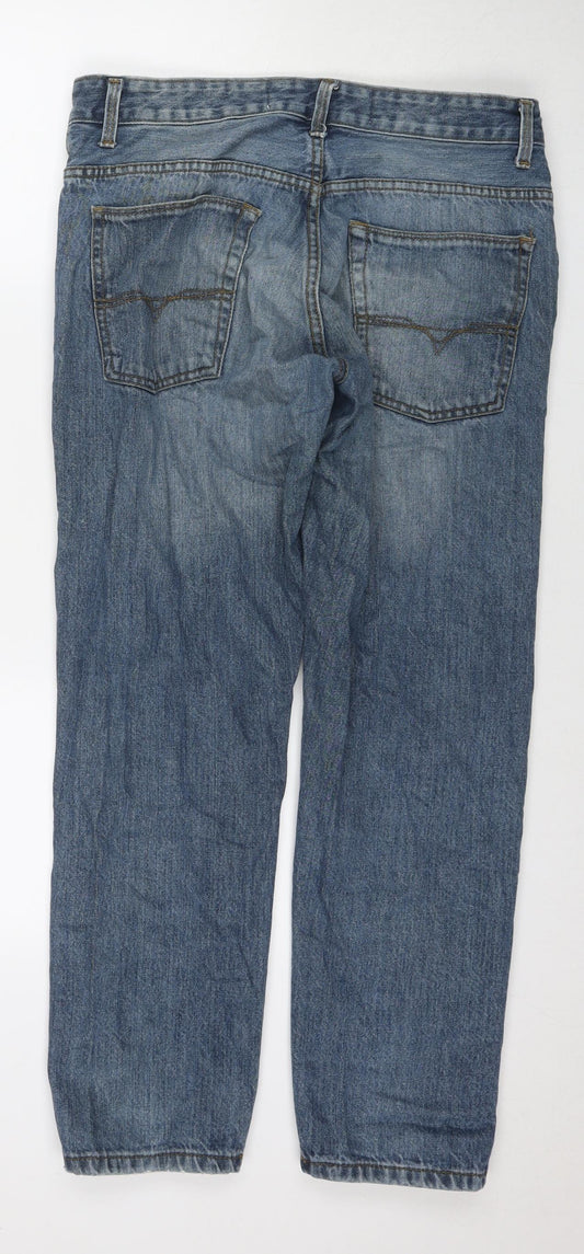 Burton Mens Blue Cotton Tapered Jeans Size 34 in L30 in Regular Zip