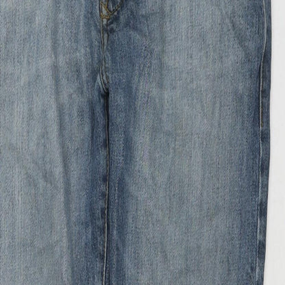 Burton Mens Blue Cotton Tapered Jeans Size 34 in L30 in Regular Zip