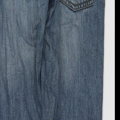 Burton Mens Blue Cotton Tapered Jeans Size 34 in L30 in Regular Zip