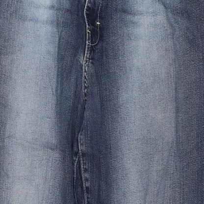 Cherokee Mens Blue Cotton Straight Jeans Size 38 in L29 in Regular Zip