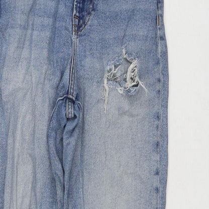 New Look Womens Blue Cotton Cropped Jeans Size 8 L24 in Regular Zip