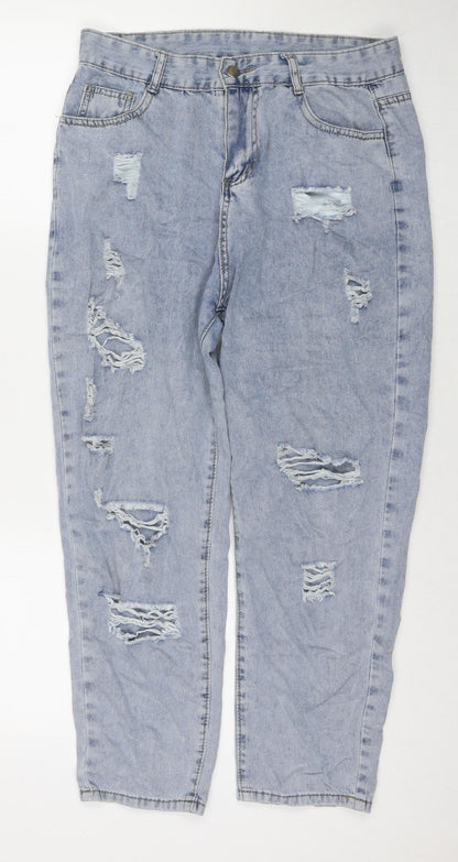 Womens UK Size 30 in Jeans Regular Fit Mom Blue Jeans