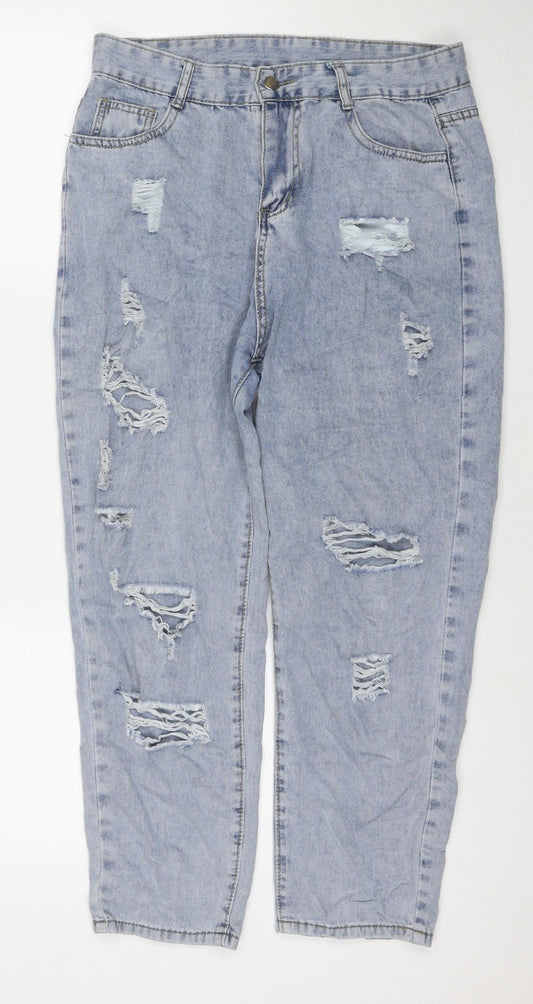 Womens UK Size 30 in Jeans Regular Fit Mom Blue Jeans