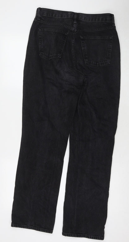 Topshop Womens Black Cotton Mom Jeans Size 32 in L32 in Regular Zip