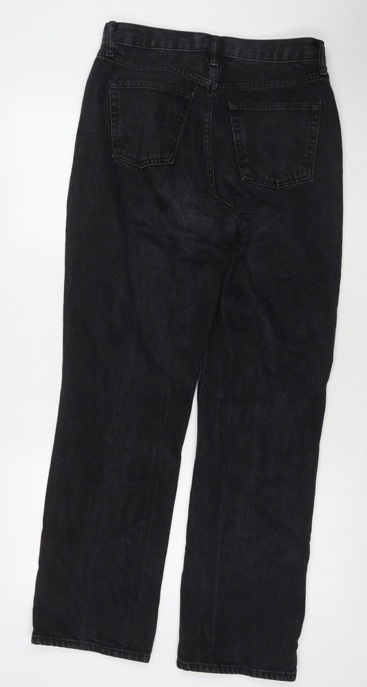 Topshop Womens Black Cotton Mom Jeans Size 32 in L32 in Regular Zip