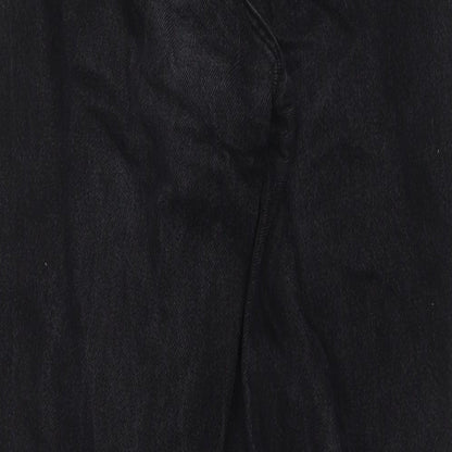Topshop Womens Black Cotton Mom Jeans Size 32 in L32 in Regular Zip