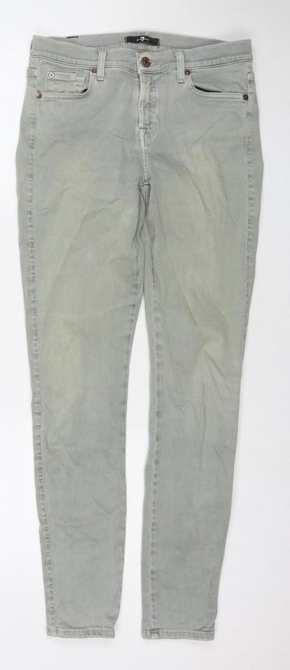7 For All Mankind Womens Green Cotton Skinny Jeans Size 29 in L30 in Regular Zip