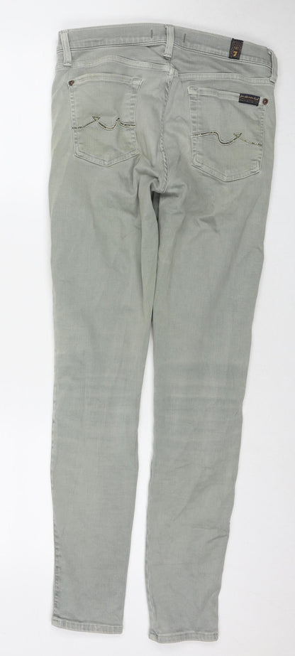 7 For All Mankind Womens Green Cotton Skinny Jeans Size 29 in L30 in Regular Zip