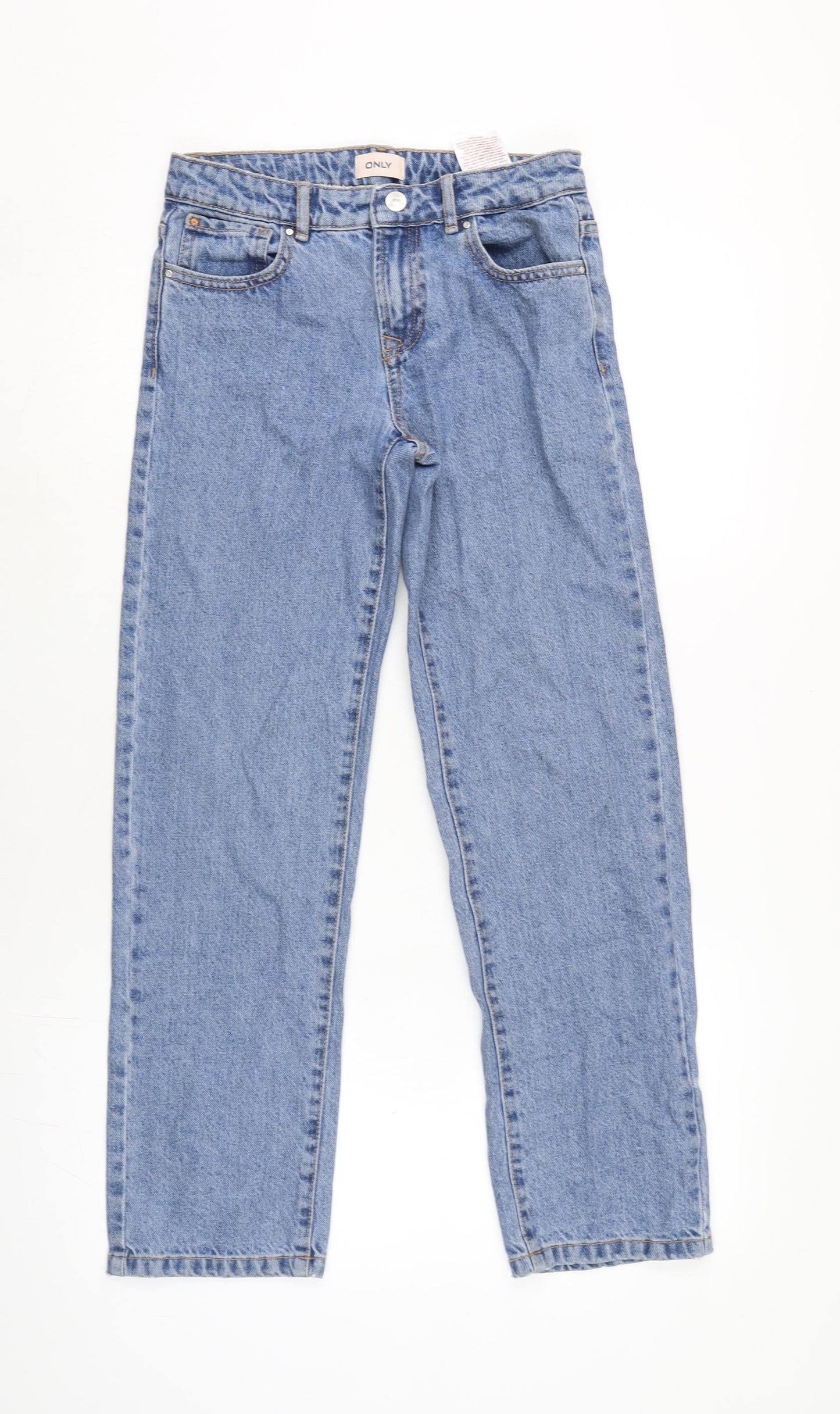 Only Womens Blue Cotton Straight Jeans Size 27 in L27 in Regular Zip