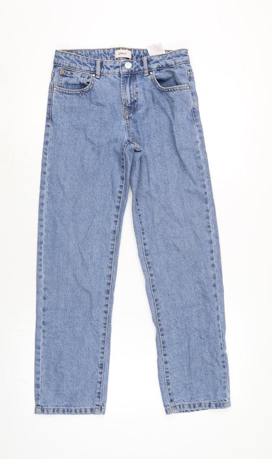 Only Womens Blue Cotton Straight Jeans Size 27 in L27 in Regular Zip
