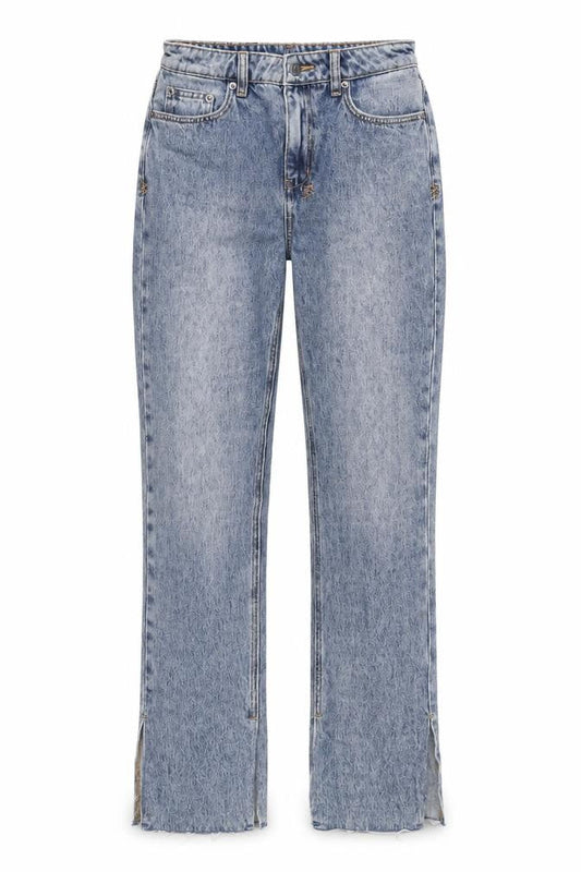 ksubi Womens Blue Cotton Bootcut Jeans Size 28 in L23 in Regular Zip - Raw Hem / vented at bottom of legs.