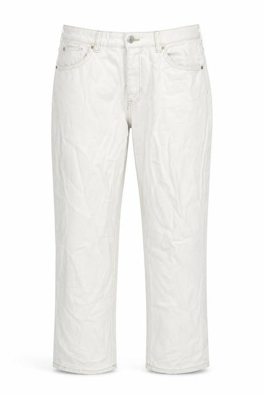 Front view of Denim & Co. women’s grey cotton straight jeans, size UK 16, 26.5-inch leg extra-slim zip