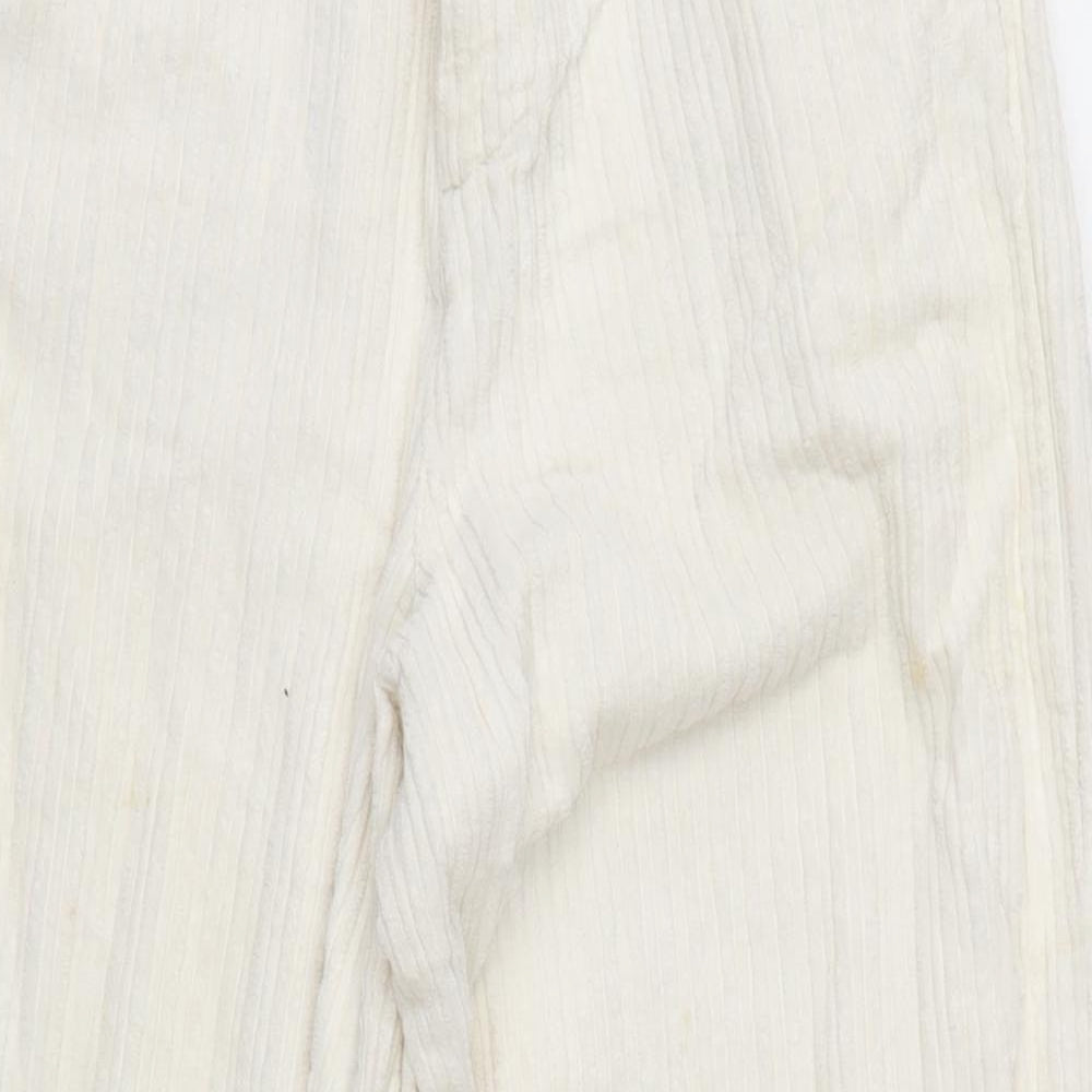 Womens UK Size 8 Zara Regular Fit  Ivory Trousers