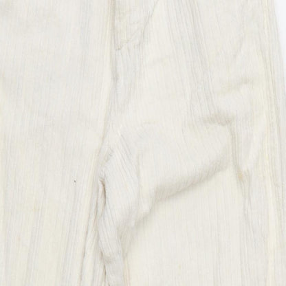 Womens UK Size 8 Zara Regular Fit  Ivory Trousers