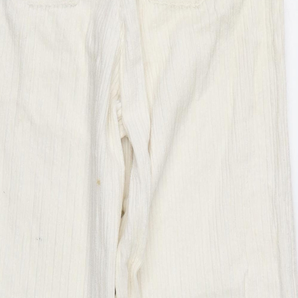 Womens UK Size 8 Zara Regular Fit  Ivory Trousers