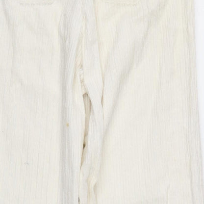 Womens UK Size 8 Zara Regular Fit  Ivory Trousers