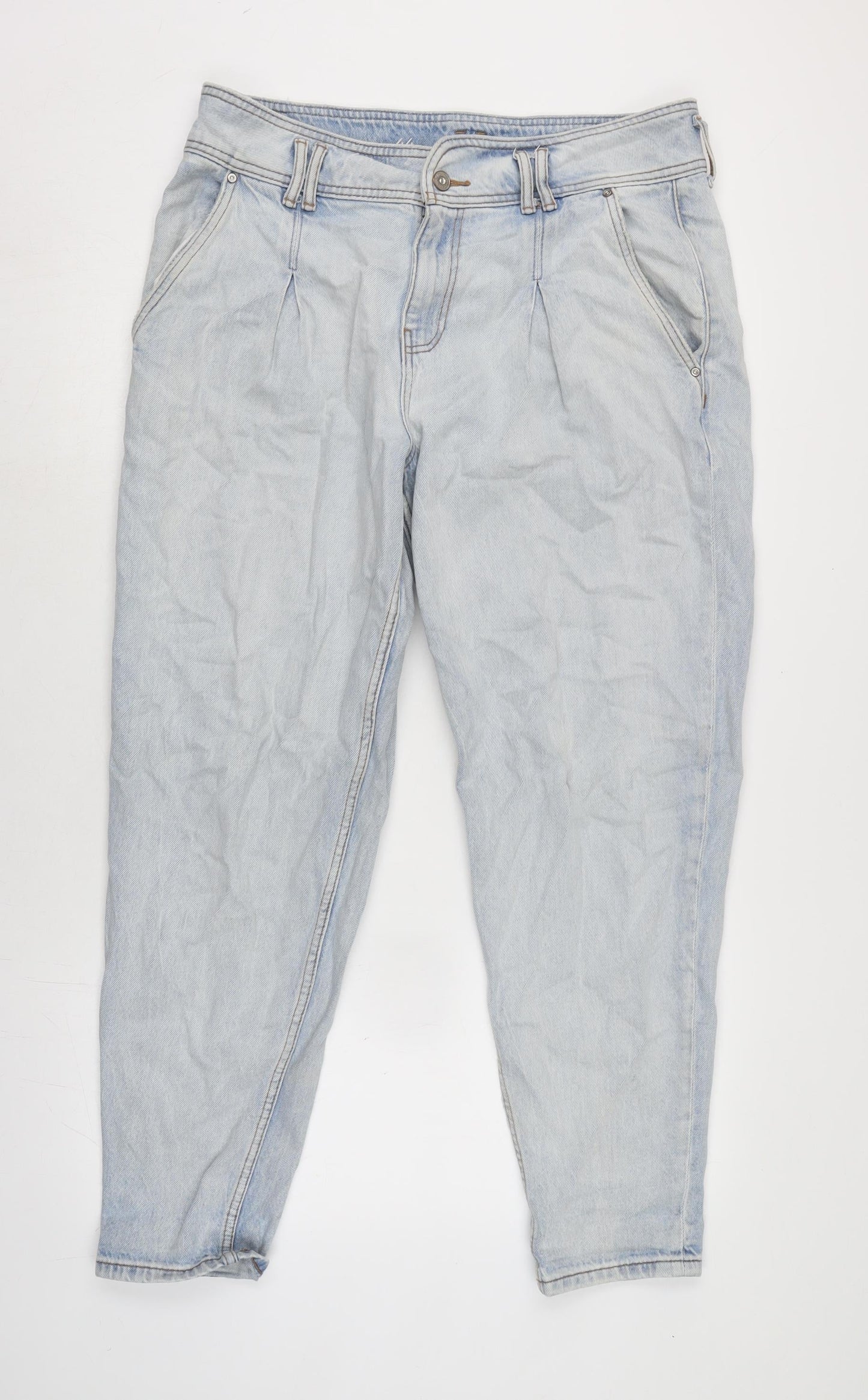 Clockhouse Mens Blue Cotton Blend Tapered Jeans Size 34 in L29 in Regular Zip