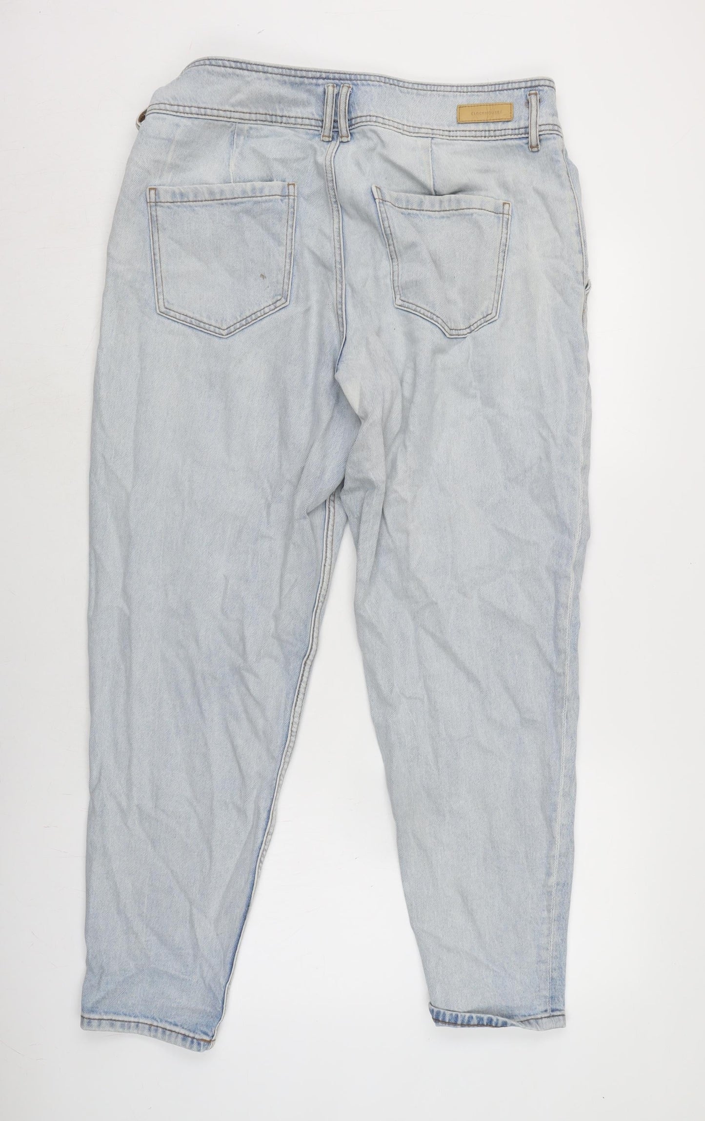 Clockhouse Mens Blue Cotton Blend Tapered Jeans Size 34 in L29 in Regular Zip