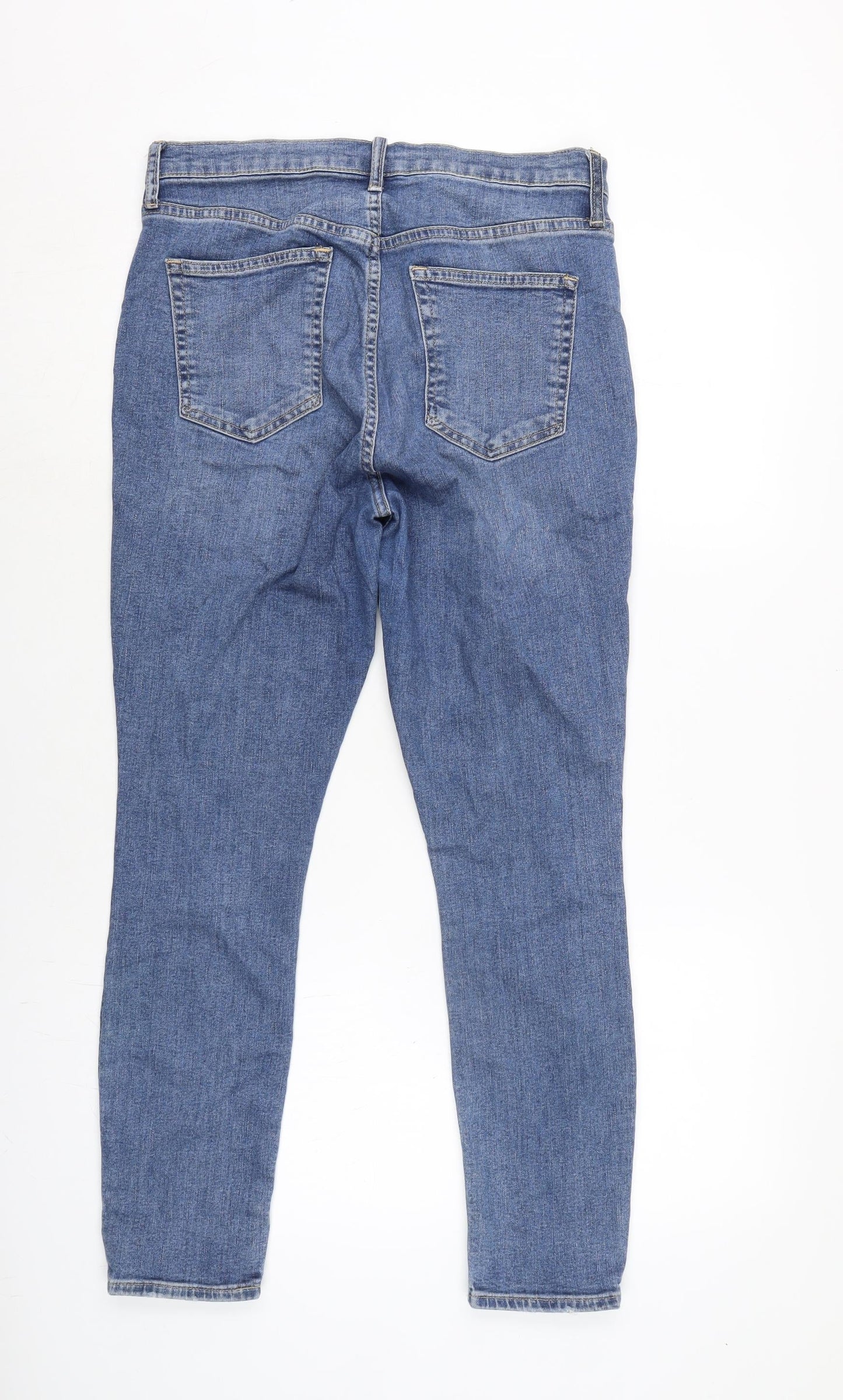 Gap Womens Blue Cotton Blend Straight Jeans Size 30 in L26.5 in Regular Zip