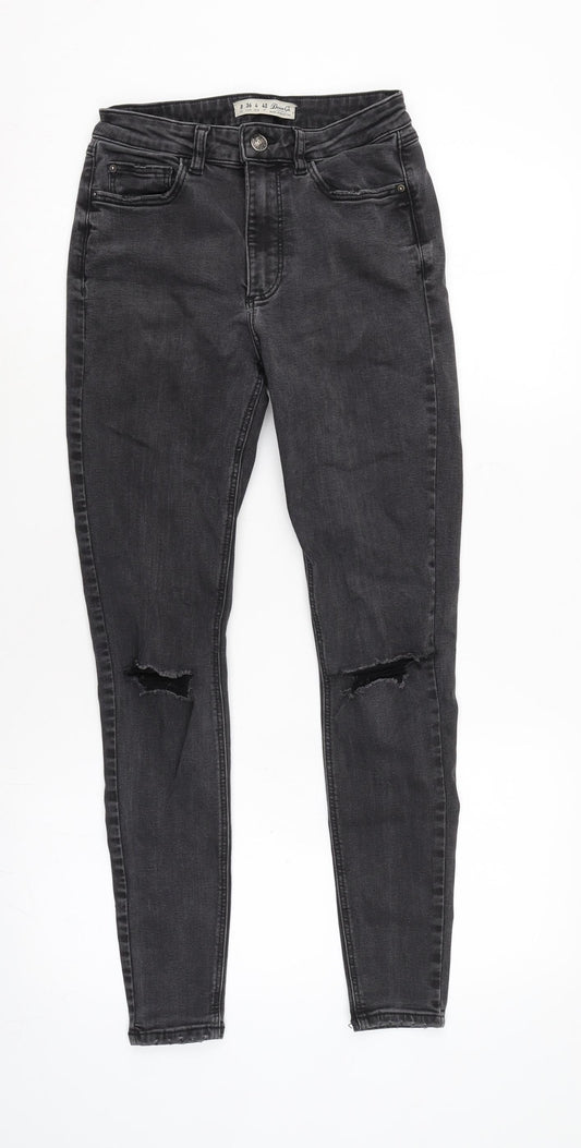 Womens UK Size 8 Denim & Co. Regular Fit Tapered Grey Jeans