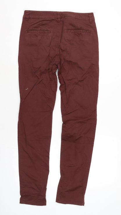 ASOS Mens Red Cotton Blend Straight Jeans Size 28 in L32 in Regular Zip