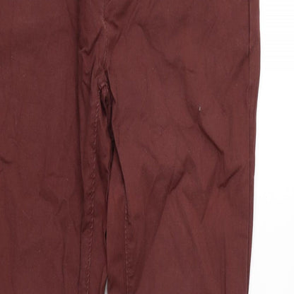 ASOS Mens Red Cotton Blend Straight Jeans Size 28 in L32 in Regular Zip