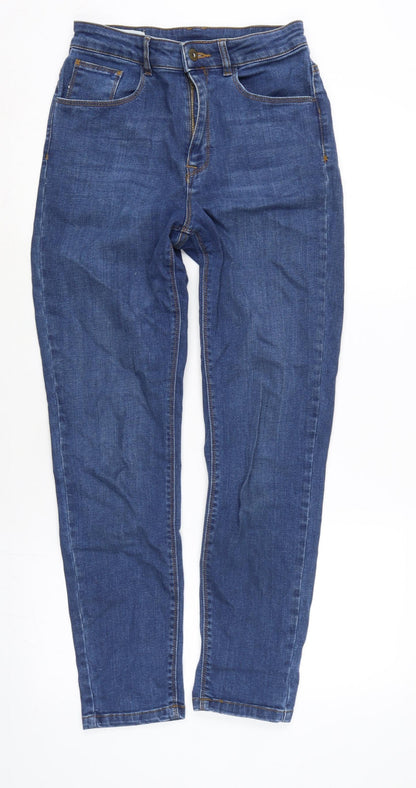 COLLUSION Womens Blue Cotton Blend Straight Jeans Size 28 in L26.5 in Regular Zip