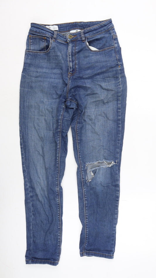 COLLUSION Womens Blue Cotton Blend Straight Jeans Size 30 in L32 in Regular Zip