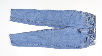 Pull&Bear Womens Blue Cotton Straight Jeans Size 23 in L26 in Regular Zip