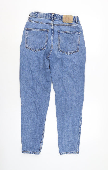 Pull&Bear Womens Blue Cotton Straight Jeans Size 23 in L26 in Regular Zip