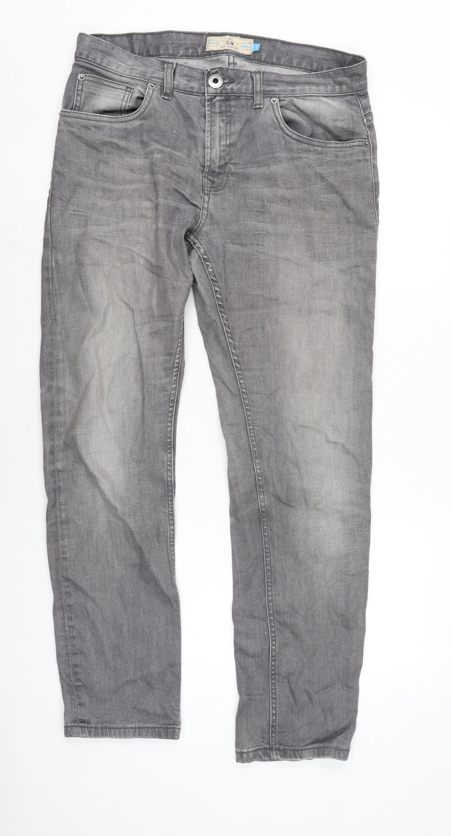 Mens UK Size 33 in NEXT Regular Fit Straight Grey Jeans