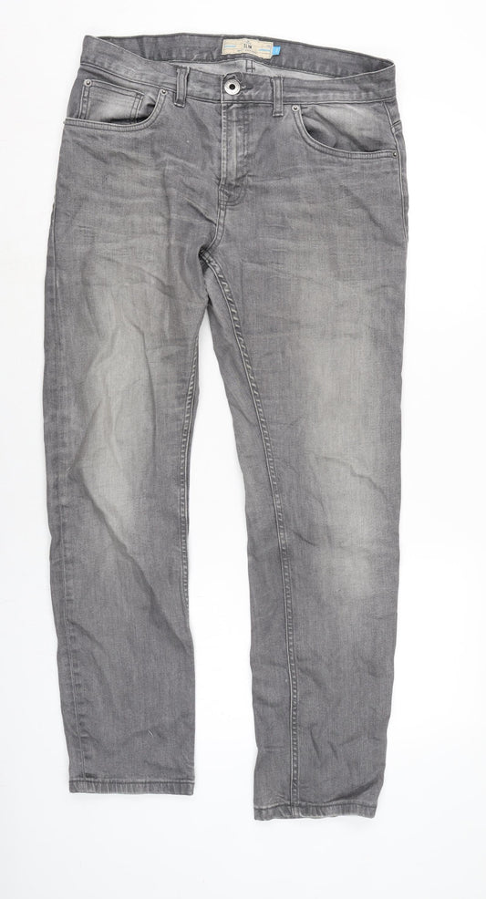 Mens UK Size 33 in NEXT Regular Fit Straight Grey Jeans
