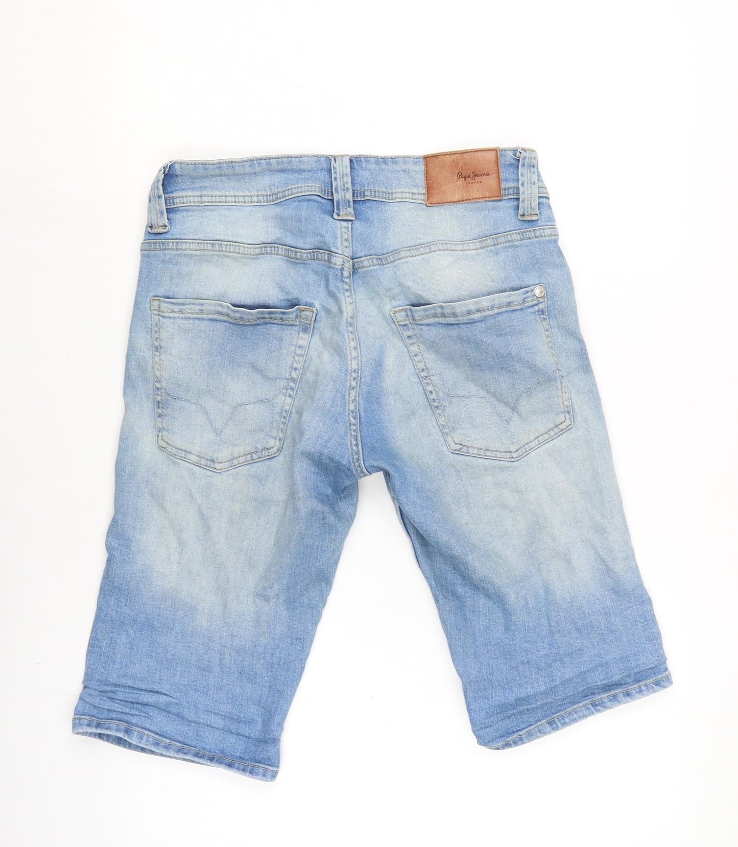 Pepe Jeans Mens Blue Cotton Bermuda Shorts Size 30 in L12 in Regular Zip