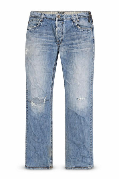 Mens UK Size 32 in WS Denim Regular Fit Straight Blue Jeans
