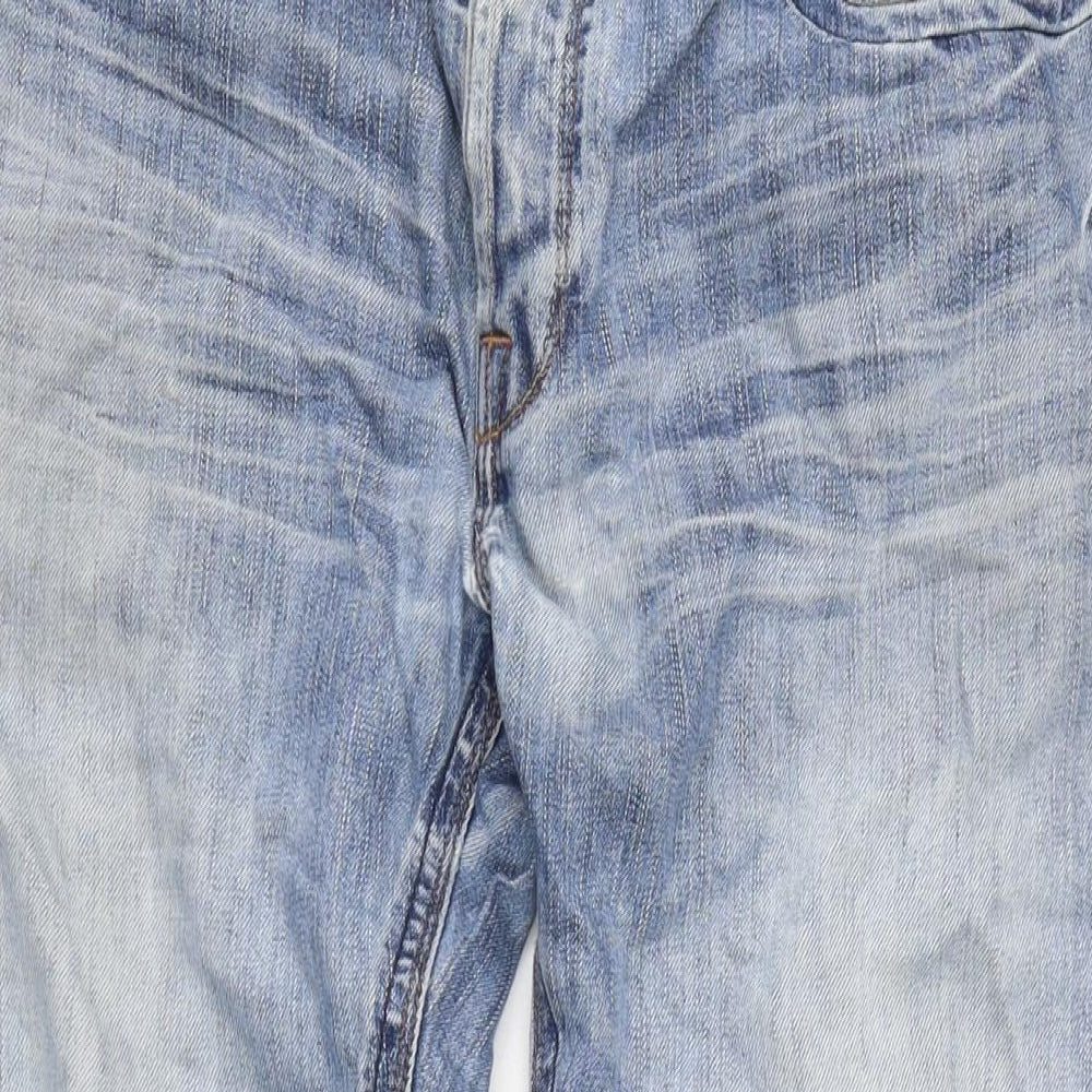 WS Denim Mens Blue Cotton Straight Jeans Size 32 in L29 in Regular Button