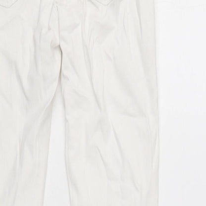 Denim & Co. Womens White Cotton Blend Skinny Jeans Size 8 L28 in Regular Zip