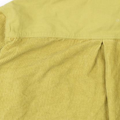 Thread & supply Womens Yellow Cotton Basic Button-Up Size S Collared - Raw Hem