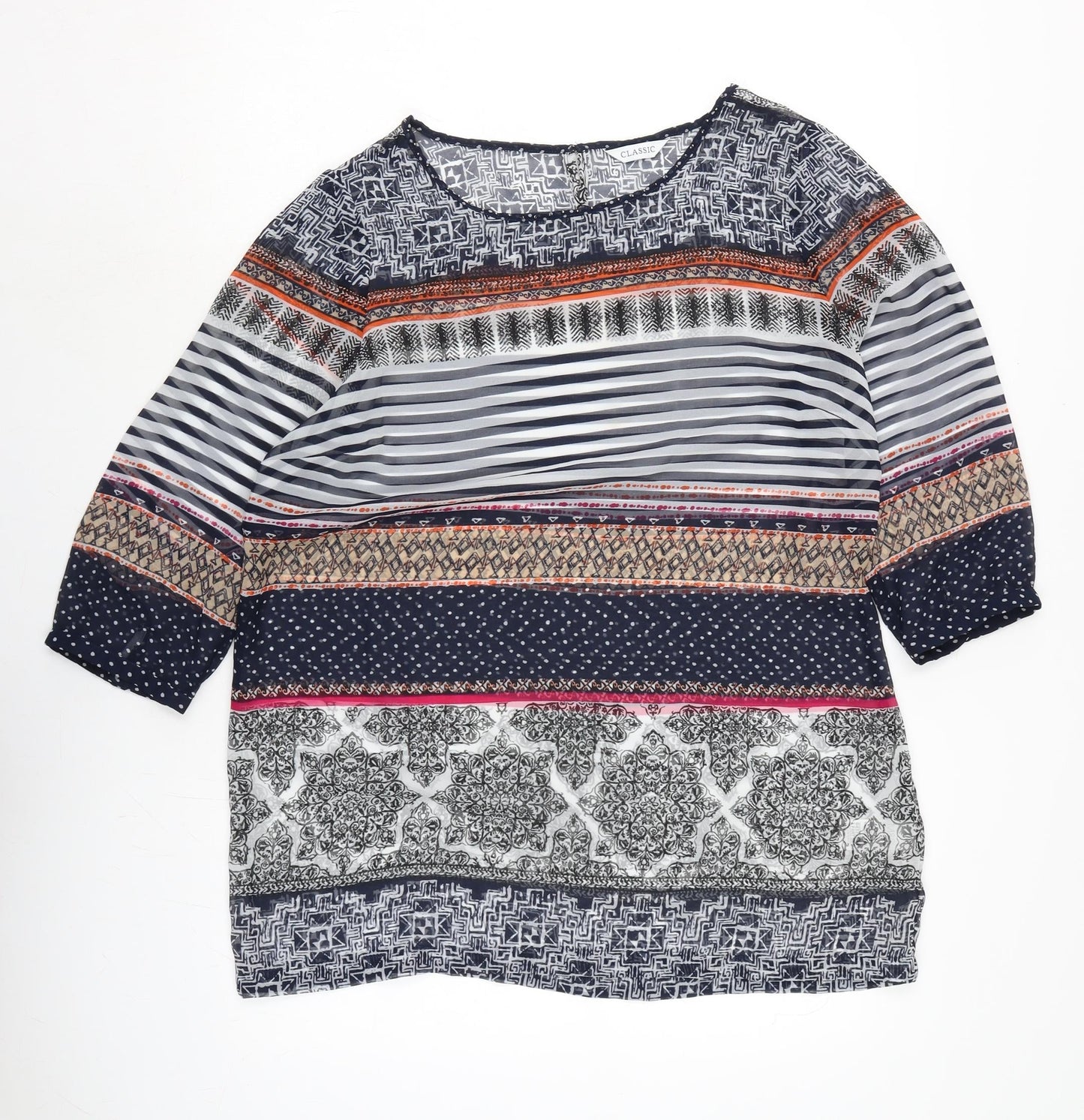 Womens UK Size 14 Marks and Spencer Multicoloured Basic Blouse