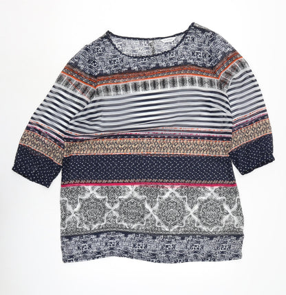 Womens UK Size 14 Marks and Spencer Multicoloured Basic Blouse