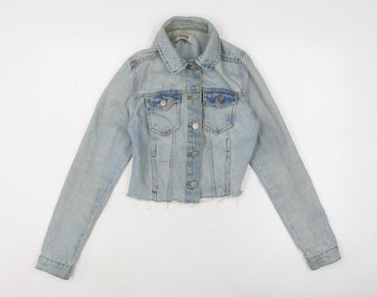Womens UK Size 6 New Look Blue Biker Coat