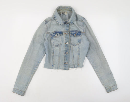 Womens UK Size 6 New Look Blue Biker Coat