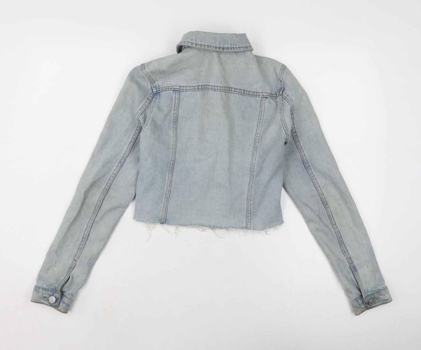 Womens UK Size 6 New Look Blue Biker Coat