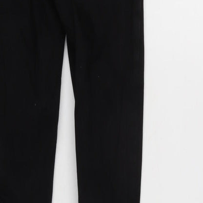 Zara Womens Black Cotton Blend Tapered Jeans Size 8 L26.5 in Regular Zip