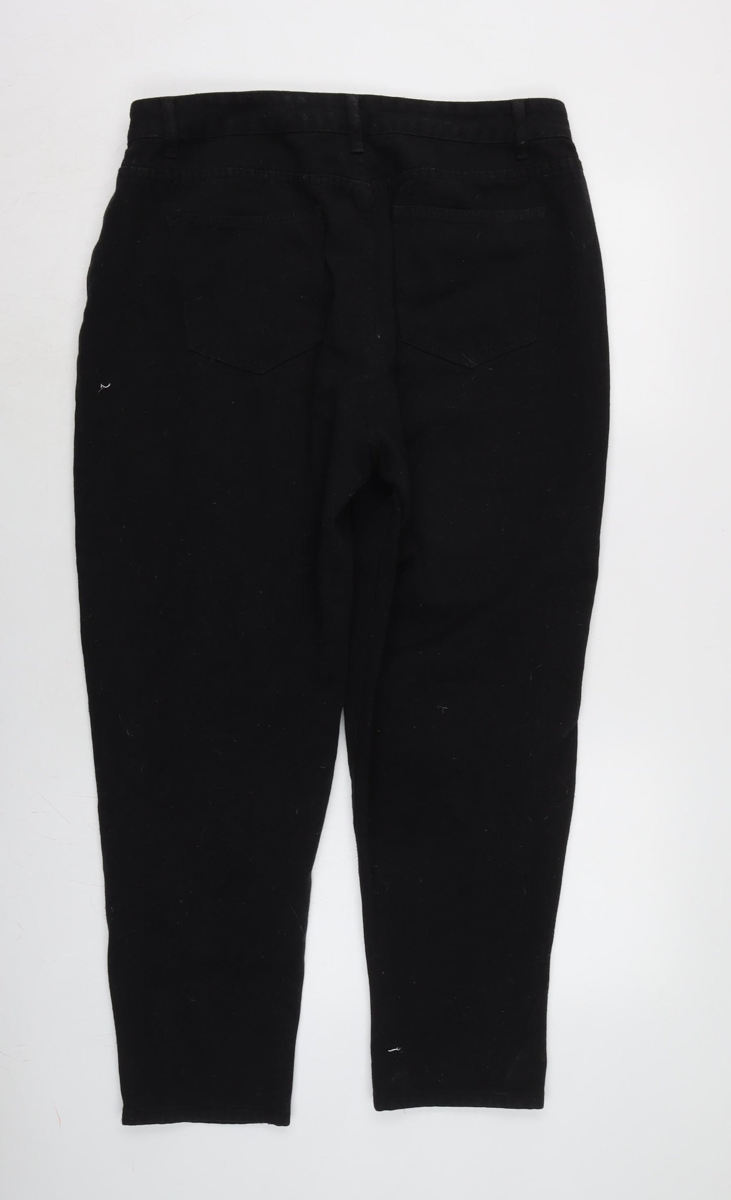 Boohoo Womens Black Cotton Blend Skinny Jeans Size 16 L27 in Regular Zip